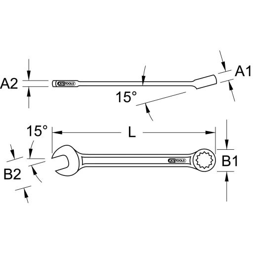 KS Tools 963.7281 963.7281 Racsnis csavarkulcs Kulcsszélesség (metrikus) 22 mm
