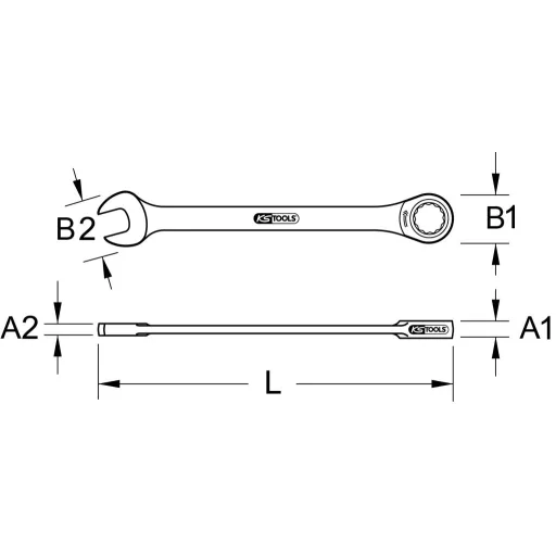 KS Tools 965.1017 965.1017 Racsnis csavarkulcs Kulcsszélesség (metrikus) 17 mm