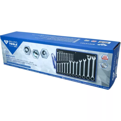 Brilliant Tools BT013121 BT013121 Gyűrűs-racsnis kulcs készlet Kulcsszélesség (metrikus) 8 - 53 mm