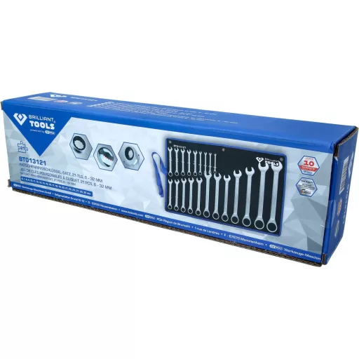 Brilliant Tools BT013121 BT013121 Gyűrűs-racsnis kulcs készlet Kulcsszélesség (metrikus) 8 - 53 mm