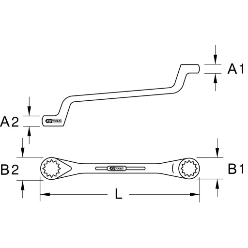 KS Tools 5170865 517.0865 kettős gyűrűskulcs Kulcsszélesség (metrikus) 75 - 80 mm