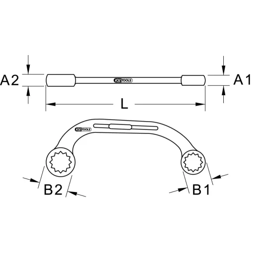 KS Tools 5182358 518.2358 kettős gyűrűskulcs Kulcsszélesség (metrikus) 14 - 16 mm