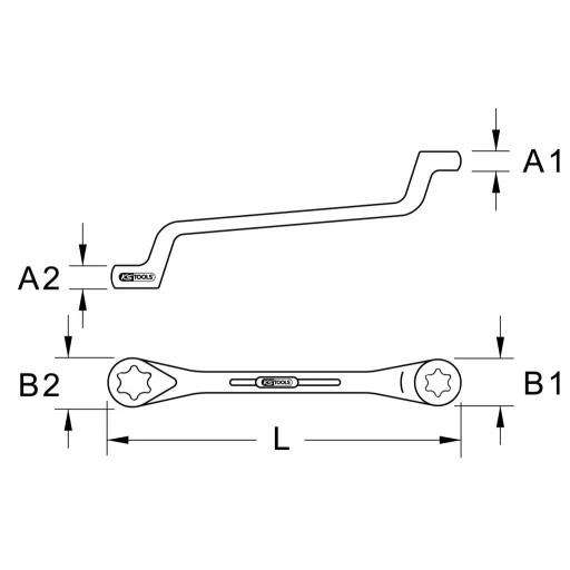 KS Tools 9110365 911.0365 kettős gyűrűskulcs Kulcsszélesség (metrikus) 16 - 22 mm