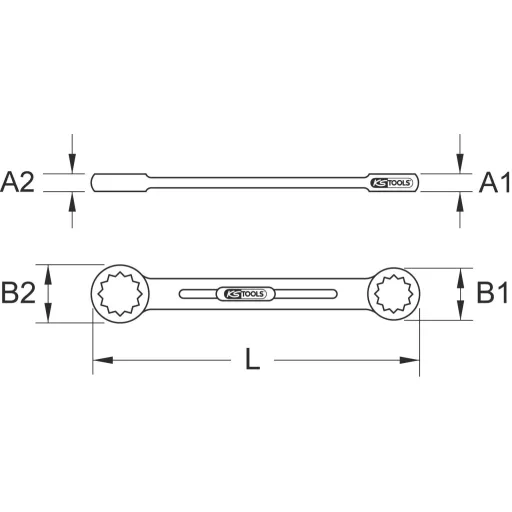 KS Tools 9637482 963.7482 kettős gyűrűskulcs Kulcsszélesség (metrikus) 10 - 11 mm