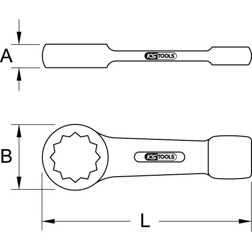 KS Tools 9637745 963.7745 Ütős gyűrűskulcs Kulcsszélesség (metrikus) 54 mm
