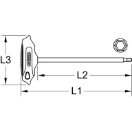 KS Tools 962.0964 Hajlított csavarhúzó 8 mm