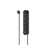   Hama 00223122 Elosztó kapcsolóval Fekete Védőérintkezős 1 db