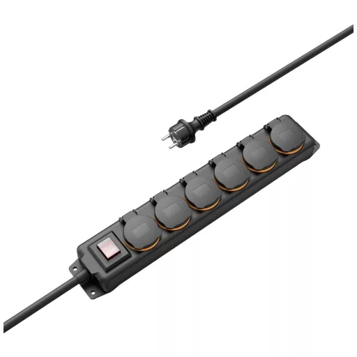 Hama 00223065 Kerti elosztó Fekete Gyermekvédelem, Kapcsolóval