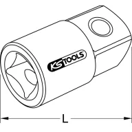   KS Tools 918.4166 9184166 Dugókulcs szűkítő darab Meghajtás (csavarhúzó) 1 (25 mm) 70 mm 1 db