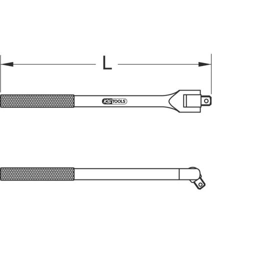 KS Tools 963.1273 9631273 Csuklós markolat Meghajtás (csavarhúzó) 1/2 (12,5 mm) 215 mm 1 db
