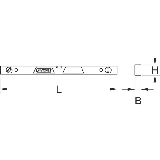KS Tools 204.5471 2045471 Villanyszerelő vízmérték Mágnessel 600 mm 0.5 mm