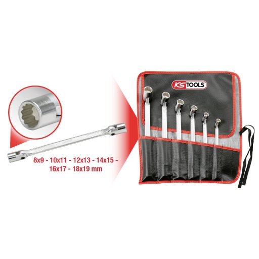 KS Tools 517.0310 5170310 Dupla csuklós csavarkulcs készlet 8 - 19 mm Elhajtás Belső hatlap 1 db