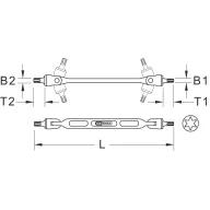   KS Tools 517.0319 5170319 Kettős csuklós kulcs Elhajtás Külső T-profil 245 mm 1 db