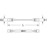   KS Tools 517.0334 5170334 Kettős csuklós kulcs Elhajtás Külső T-profil 255 mm 1 db