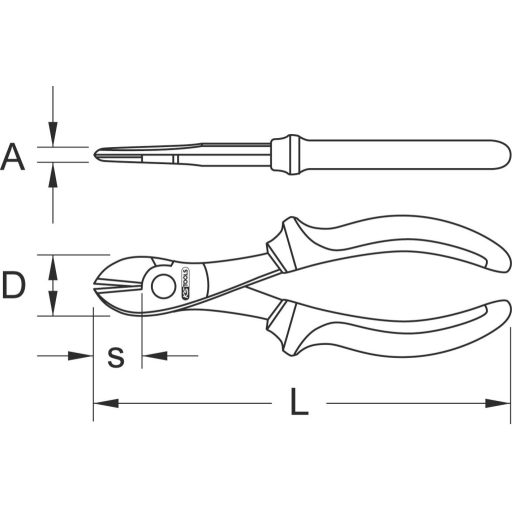 KS Tools 962.0617 9620617 Erő oldalcsípőfogó 190 mm