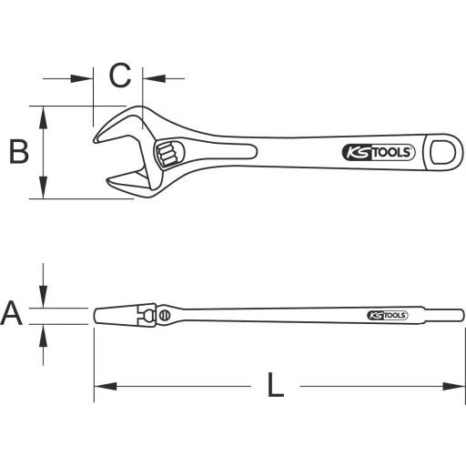 KS Tools 9621109 962.1109 Állítható villáskulcs Kulcsszélesség (metrikus) 26 mm