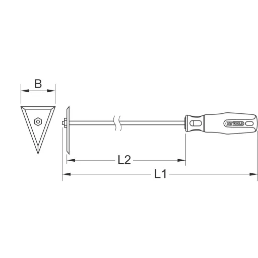 KS Tools 9639533 BRONZEplus háromszöglapkaparó 420 mm