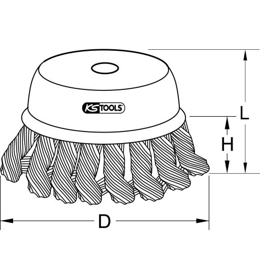 KS Tools BRONZEplus csészekefe, ón-bronz huzal, krimpelt, Ø 85 mm 963.9597 9639597 1 db