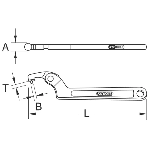 KS Tools 5171327 517.1327 Kampós kulcs Kulcsszélesség (metrikus) 120 - 180 mm