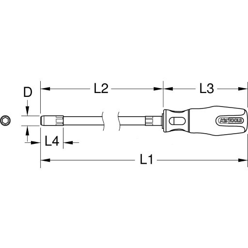 KS Tools 911.1177 Dugókulcs csavarhúzó Kulcsszélesség: 7 mm