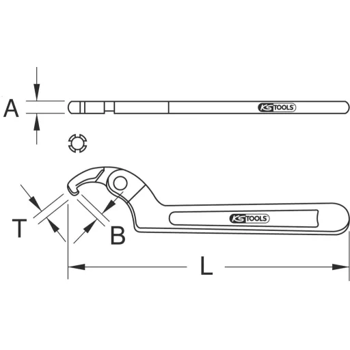 KS Tools 9638207 963.8207 Kampós kulcs