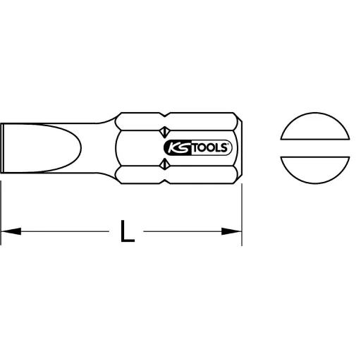 KS Tools 911.3314 Egyenes hornyú bit 11 mm S2 acél Nikkelezett C 6.3 5 db