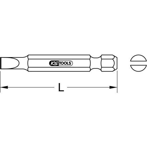 KS Tools 911.3326 Egyenes hornyú bit 9 mm S2 acél Nikkelezett E 6.3 5 db