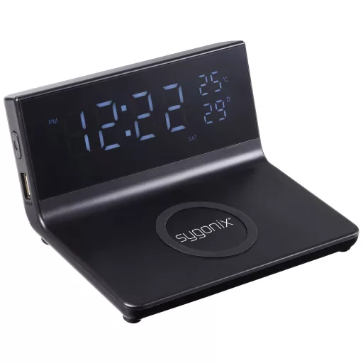 Sygonix Töltőállomás Alarm Clock with Wireless Charger SY-5459860