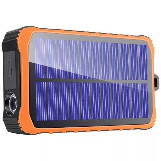 4Smarts Prepper Solar Powerbank 12000 mAh Lítiumion Fekete, Narancs LED-es zseblámpa, kültéri