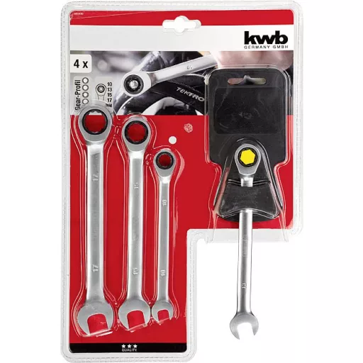 kwb 460490 Kettős kilincses csavarkulcs készlet 4 részes Kulcsszélesség (metrikus) 10 - 17 mm