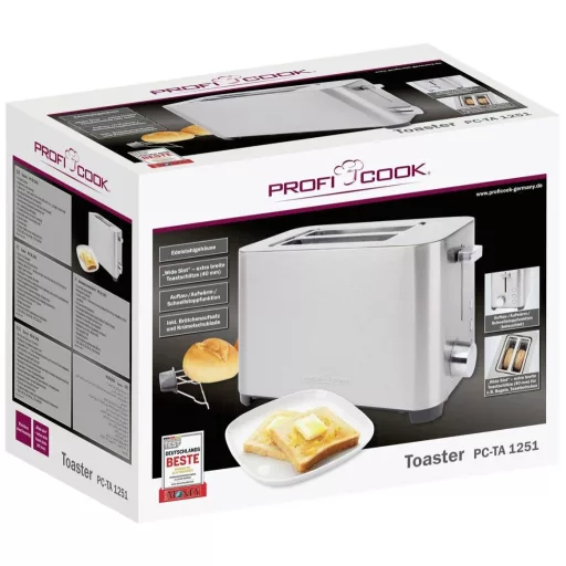Profi Cook PC-TA 1251 Kenyérpirító Zsemle feltéttel Nemesacél