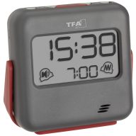   TFA Dostmann 60.2031.10 Kvarc Ébresztőóra Szürke Riasztási idők 1 Rezgő riasztás, Extra hangos ébresztőhang
