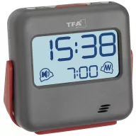   TFA Dostmann 60.2031.10 Kvarc Ébresztőóra Szürke Riasztási idők 1 Rezgő riasztás, Extra hangos ébresztőhang