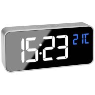   Digitális kvarc ébresztőóra, 2 ébresztési idő, ezüst, TFA Dostmann 60.2032.54