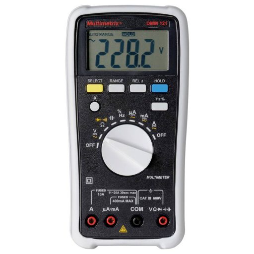 Multimetrix DMM 121 Kézi multiméter Kalibráció (ISO) digitális CAT III 600 V Kijelző (digitek): 4000
