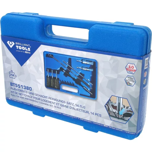 Brilliant Tools BT551380 Injektor ülék és tengely tisztító készlet, 14 db