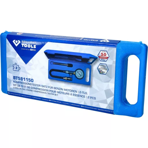 Brilliant Tools BT581150 Kompressziós teszter készlet benzines motorokhoz, 2 db