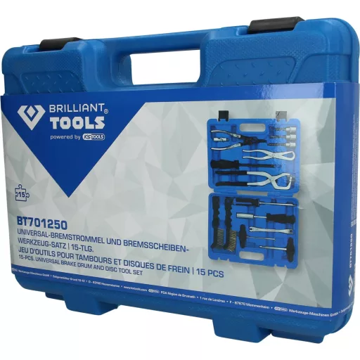 Brilliant Tools BT701250 Univerzális fékdob és féktárcsa szerszámkészlet, 15 db