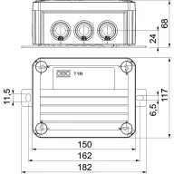   OBO Bettermann 7205764 Elosztó láda Csavaros szorítókkal, halogénmentes (H x Sz) 150 mm x 116 mm 1 db