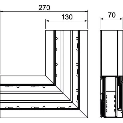 Rehau 6133282 Lapos konzol Alacsony szög (Sz x Mé) 270 mm x 70 mm Ezüst 1 db