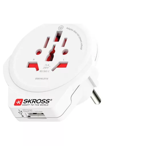 Skross 1.302539 Úti adapter Pro World & USB