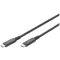 Digitus USB kábel USB 3.2 Gen2 (USB 3.1 Gen2), USB 3.2 Gen2x2, USB 3.2 Gen1 (USB 3.0 / USB 3.1 Gen1) USB-C®, USB-C® dugó 0.80 m Fekete Hajlékony, Árnyékolt,
