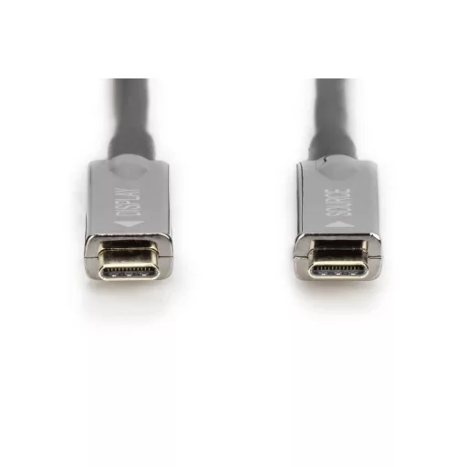 Digitus USB-C® kijelzőkábel USB 3.2 Gen2 USB-C®, USB-C® dugó 20.00 m Fekete Hajlékony, Árnyékolt, USB-vel AK-330160-200-S