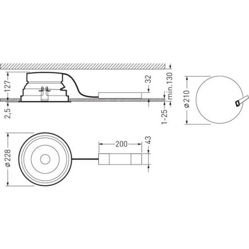 Trilux 9002015513 SNSRC7HRV LED-es beépíthető fényszóró LED Fixen beépített LED-es 23 W Fehér