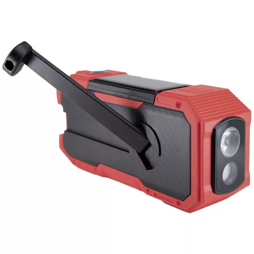 Albrecht DR 112 Kültéri rádió DAB+, URH Vészhelyzeti rádió, USB, Bluetooth® Akkutöltő funkció, Kézi kurbli, Napelem, Fröccsenő víz ellen védett, ütésálló,