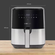   Clatronic FR 3782 H Forrólevegős fritőz 5.0 l 1450 W Keringető funkcióval Nemesacél, Fekete