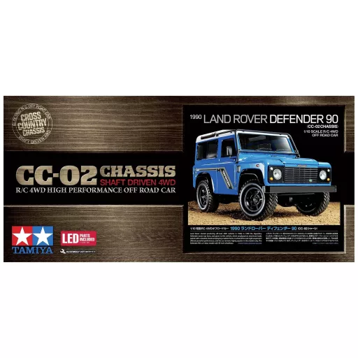 Tamiya 1:10 RC Land Rover Defender 90 CC-02 1:10 RC modellautó Elektro Terepjáró 4WD építőkészlet