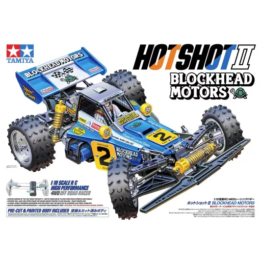 Tamiya 1:10 RC modellautó 1:10 RC Hotshot II Blockhead Motors 4WD