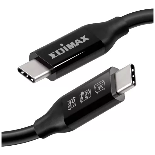 EDIMAX USB kábel USB4™, Thunderbolt™ 3 USB-C® dugó 1.00 m Fekete UC4-010TB V2