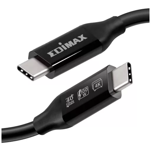 EDIMAX USB kábel USB4™, Thunderbolt™ 3 USB-C® dugó 0.50 m Fekete UC4-0050TB